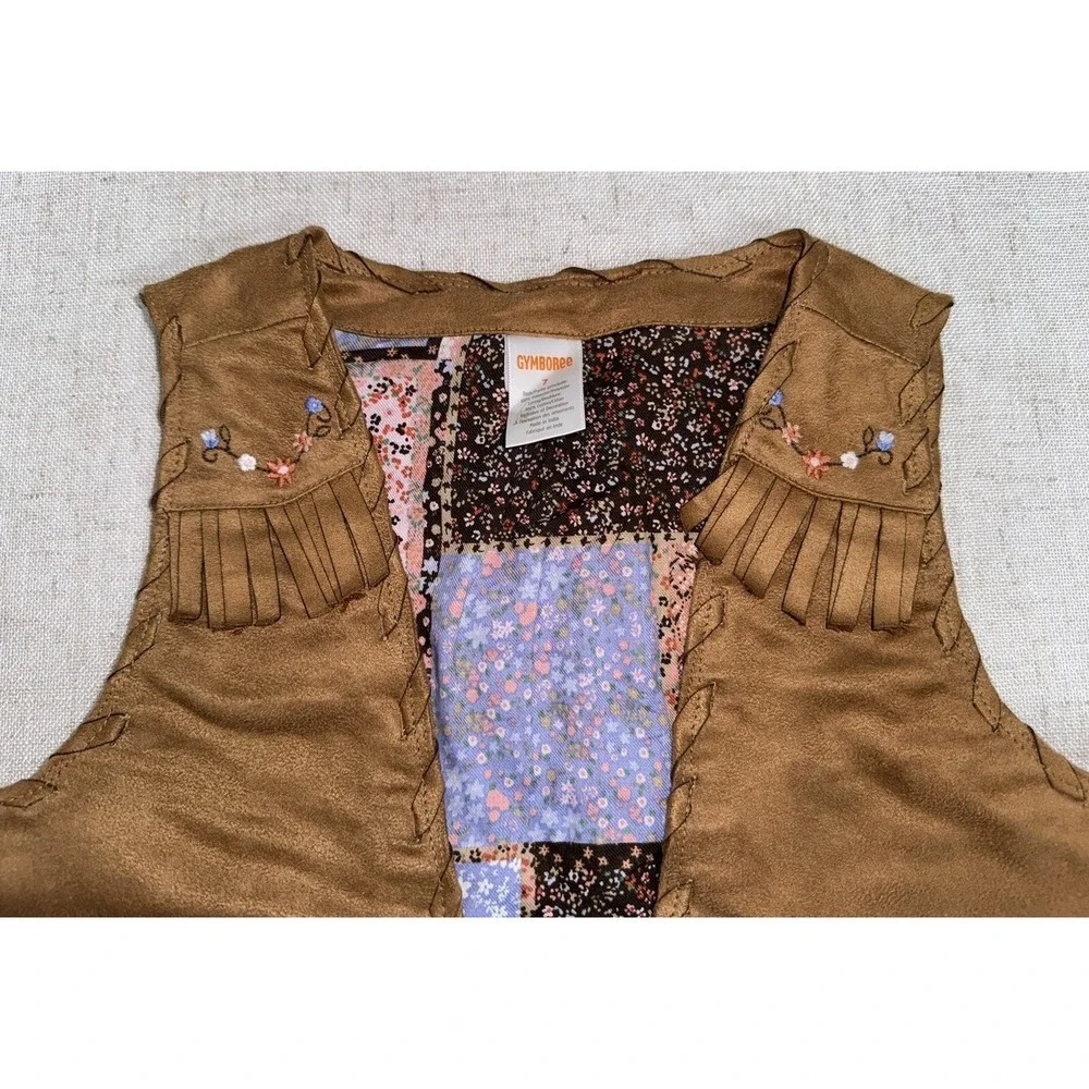 Vintage Gymboree Girls Horse Cowgirl Outfits Suede‎ Vest Skirt Pink Hat Scala 7